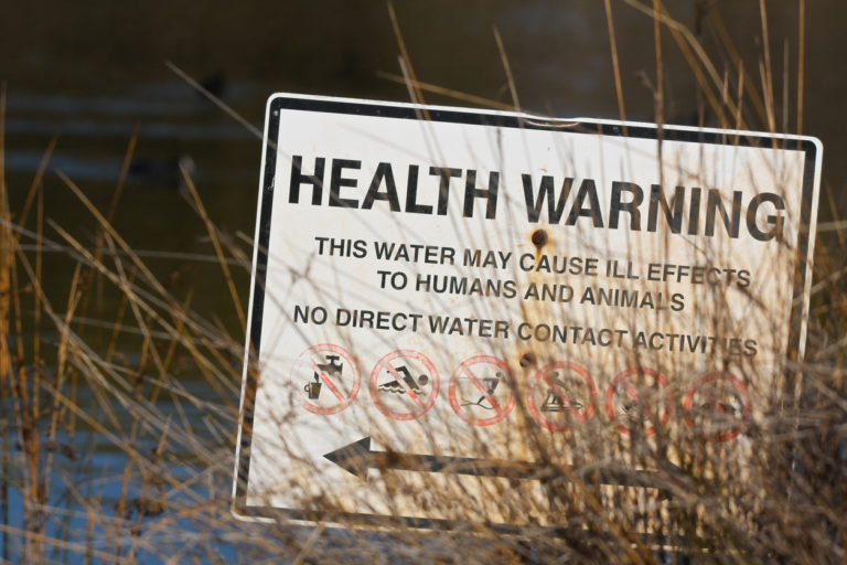 Water Contamination sign for a health warning